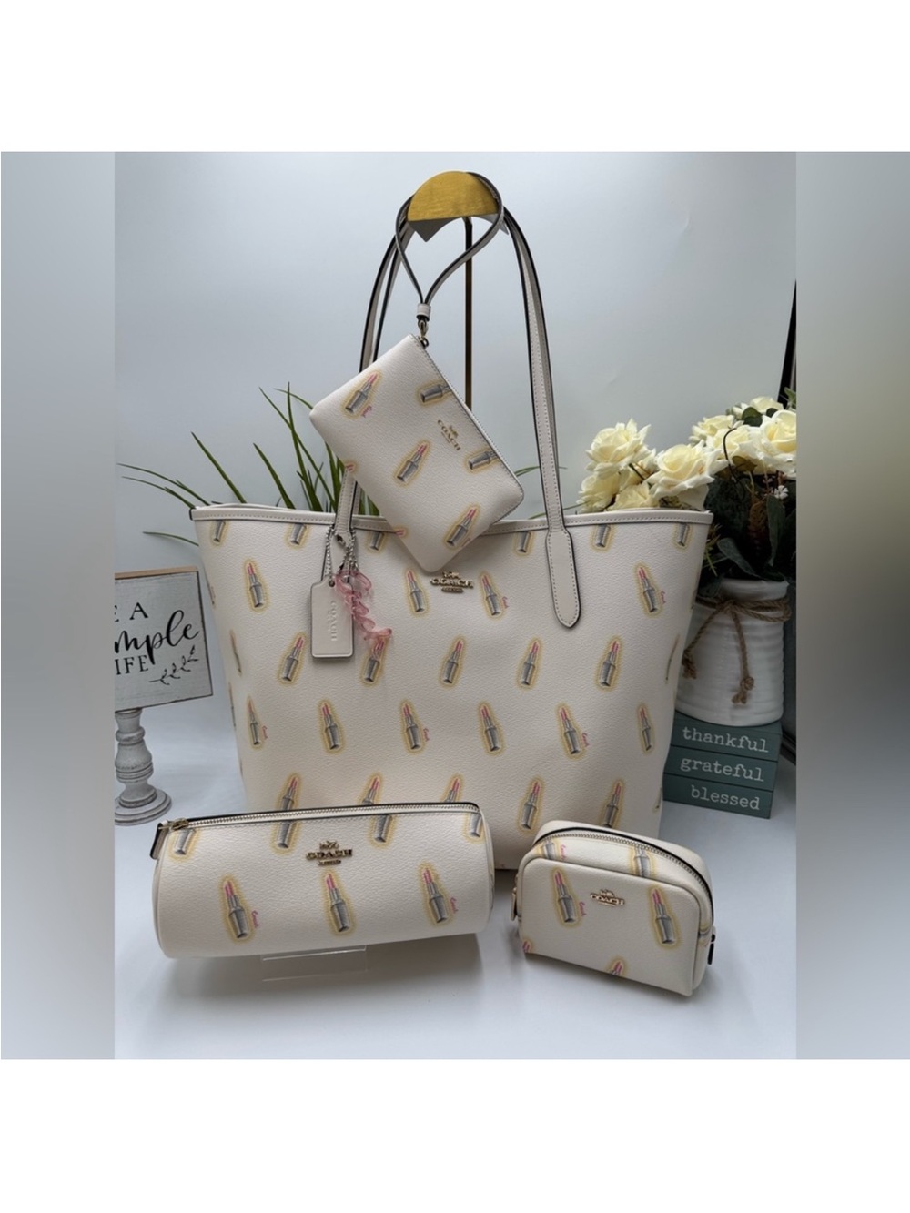COACH City Tote in Lipstick Print
- 4 Piece Limited Edition Bundle NWOT